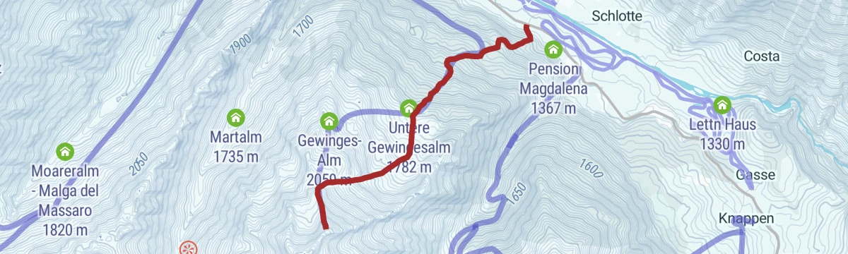 Route map: Tour scialpinistica da Ridanna alla Cima dell’Incendio (2381 m)